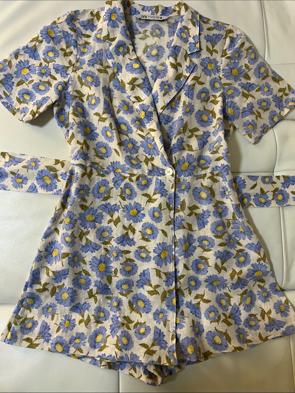 Zara Linen Romper Sz M - Picture 7 of 12